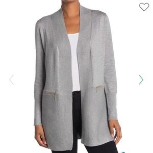 NWT Magasconi Gray Cardigan w/ Ribbed Detailing (Size M)